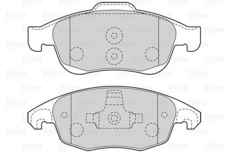 Гальмівні колодки дискові CITROEN/PEUGEOT Berlingo/C4/DS4/5008/Partner "1,2-1,8 "F "06>> Valeo 301997