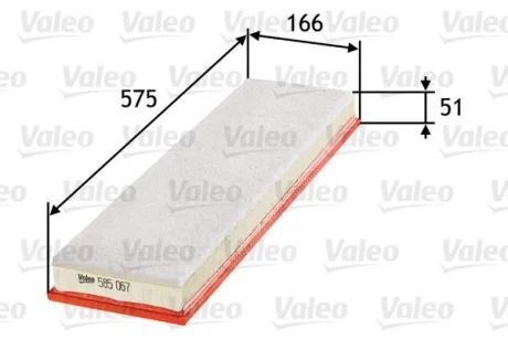 Фільтр повітряний BMW 3/5/7 "2,5 "91-04 Valeo ="585067"