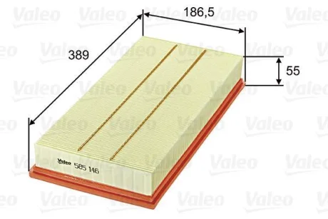 Фільтр повітряний AUDI/LAND ROVER/PORSCHE/VW Q7/Range Rover/Cayenne/Touareg "2,5-6,0 "02>> Valeo ="585146"