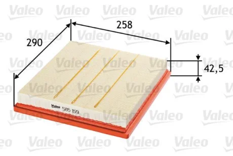 Фільтр повітряний BUICK/CHEVROLET/OPEL/SAAB LA/Malibu/Insignia/9-5 "1,6-3,6 "08>> Valeo ="585159"