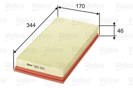 Фільтр повітряний MITSUBISHI/VOLVO Carisma/S40 "1,3-1,9 "95-06 Valeo ="585189"