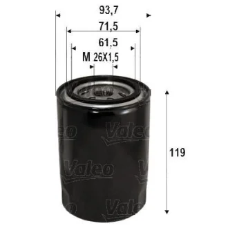 Фільтр масляний HYUNDAI/KIA H-1/Carnival "2,5-2,9 "97>> Valeo ="586090"