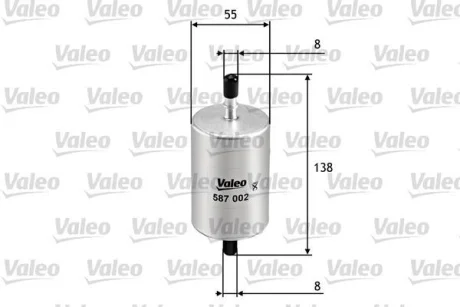 Фільтр паливний DACIA/LEXUS/NISSAN/OPEL/RENAULT Logan/IS/Kubistar/Vivaro/Clio "0,9-5,0 "90>> Valeo ="587002"