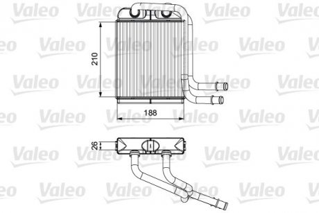 Радіатор пічки VW T5/T6 1.9-3.2D 03- Valeo 811524