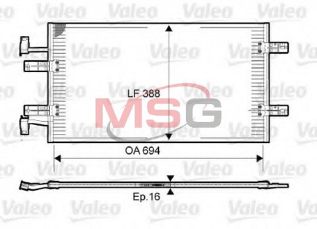 Радиатор кондиционера NISSAN PRIMASTAR (X83) 06-; RENAULT TRAFIC II (FL) 06- Valeo 814171