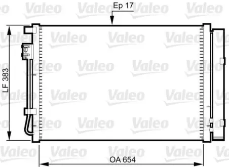 Радіатор кондиціонера ACCENT/RIO 1.2-1.6 10- Valeo 814362