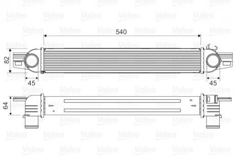 Радіатор інтеркулера Citroen Nemo/Fiat Fiorino/Peugeot Bipper 1.3 JTD/1.4 HDI 08- Valeo 818545