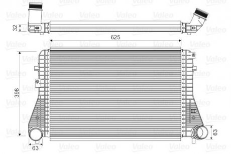 Радіатор інтеркулера VW Caddy III/IV 1.6-2.0 TDI 10- Valeo 818674