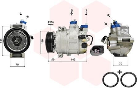 Компрессор кондиционера AUDI Van Wezel 0300K029