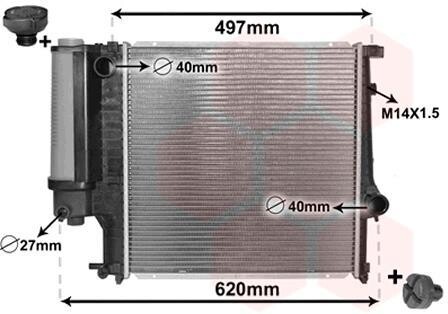 Радіатор охолодження двигуна BMW316/8/20/5 E36 MT 90- Van Wezel 06002124