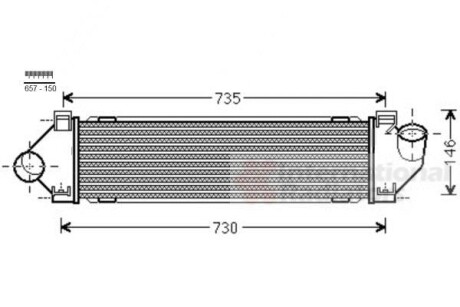 Интеркулер FORD MONDEO/ VOLVO S60 10/10 > 18 Van Wezel 18004480