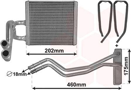Радиатор обогревателя FIESTA VI All 08- Van Wezel 18006455