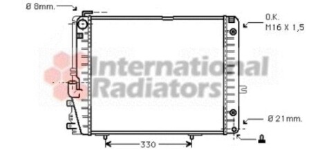 Радиатор охлаждения двигателя MB W124 MT/AT + AC 89-96 Van Wezel 30002072