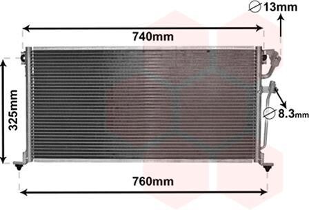 Конденсатор кондиционера MITSUBISHI LANCER (96-) 1.3-2.0i (выр-во) Van Wezel 32005220