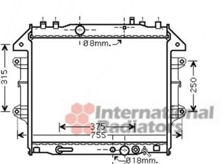 Радиатор охлаждения TOYOTA HI-LUX VII (AN10, AN20) (05-) (выр-во) Van Wezel 53002496