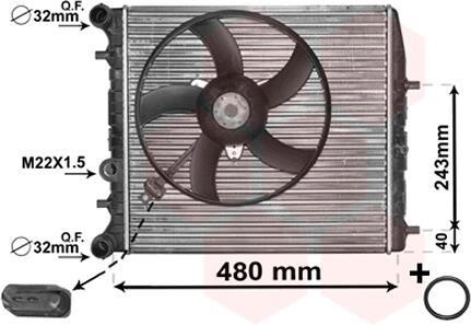 Радиатор FABIA/POLO4 MT -AC 01- Van Wezel 76002013