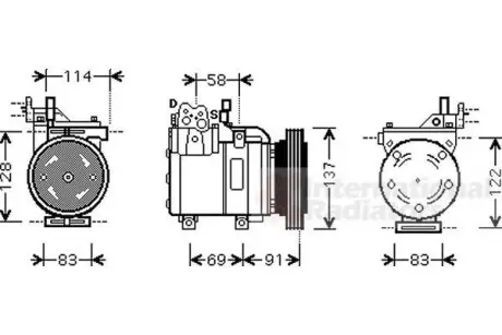 Компрессор кондиционера GETZ 14i/16i MT/AT 05-09 (выр-во) Van Wezel 8200K199