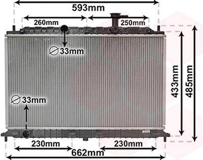 Радиатор охлаждения KIA RIO II (JB) (05-) 1.4i / 1.6i механика (выр-во) Van Wezel 83002077
