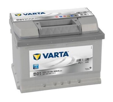 Аккумуляторная батарея 61Ah/600A (242x175x175/+R/B13) Silver Dynamic D21 VARTA 561400060 3162
