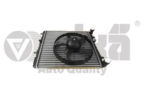Радіатор з вентилятором охолодження Skoda Fabia (99-08,08-14), Rapid (12-), Roomster (06-15) / VW Polo (01-09) / Seat Ibiza (07-11,11-) Vika 11210140801
