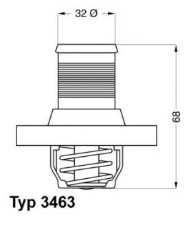 Термостат 2.0MPI 16V, 1.4MPI 8V, 1.6MPI 16V FIAT Fiorino 07-, Qubo 08-19, Scudo 95-07, Ulysse 02-10 WAHLER 3463.89D