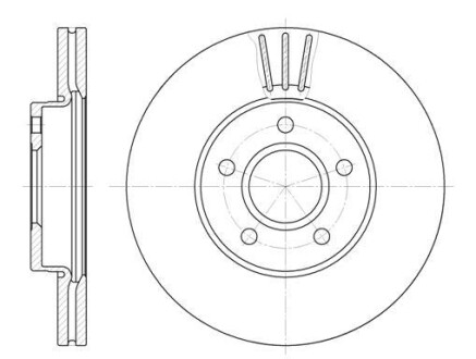 Тормозной диск перед. Ford C-Max 07-10/Focus 04-11 (278x25) WOKING D6710.10