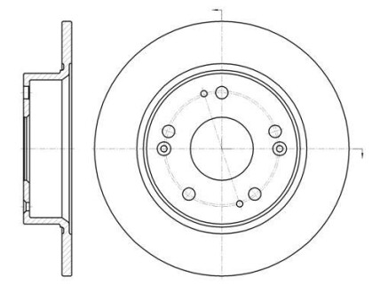 Тормозной диск зад. Honda Accord 04-08 (260x10) WOKING D6984.00