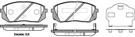 Гальмівні колодки пер. Kia Carens 07-/Sportage 04- (mando) WOKING P12023.02