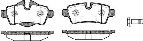 Колодки гальмівний диск. задн. (Remsa) Mini Cooper, One, Clubman 08> (P12443.00) WOKING P1244300