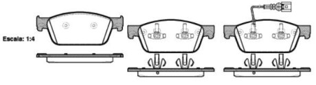 Колодки гальмівний диск. перед. (Remsa) VW T5 T6 (P15403.01) WOKING P1540301