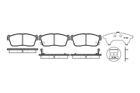 Колодки гальмівний диск. перед. (Remsa) Toyota Avensis 2,4i 03>08 / Hilux 05>08 WOKING P6243.02