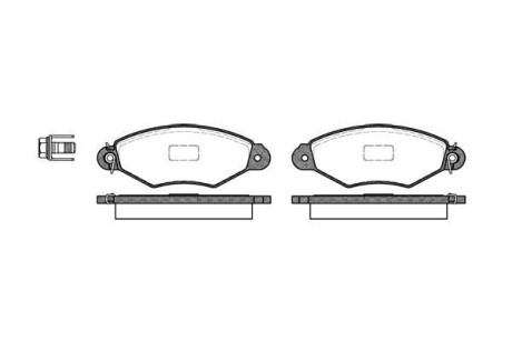 Тормозные колодки пер. Kangoo 1.2-1.6 97- (Bosch) (с датчиком) WOKING P7433.00