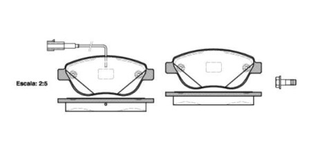 Тормозные колодки пер. Doblo 10- (137x57.4x19) WOKING P9593.12