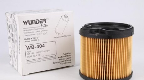 Фільтр паливний Fiat Scudo/Citroen Jumpy/Peugeot Expert 2.0JTD/HDi 99-04 (с-ма Bosch) WUNDER FILTER WB 404 (фото 1)