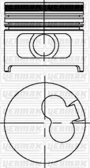 Поршень з кільцями і пальцем (размір отв. 82.50/STD) OPEL Astra F/G, Vectra A (1,7D/DR, X1,7DTL) YENMAK 31-03799-000 (фото 1)
