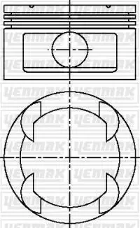 Поршень с кольцами і пальцем (размер отв. 86,00/STD) OPEL Omega B 3.0 (6цл.) (X 30 XE) YENMAK 31-03812-000