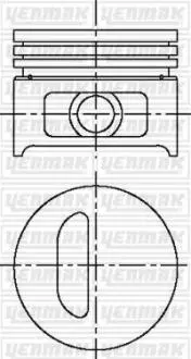 Поршень с кольцами і пальцем (размер отв. 75.8 / STD) RENAULT Clio, 1,2 -98 (4ц.) (E5F A 710 / E7F 708) YENMAK 31-03914-000