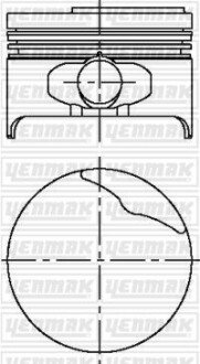 Поршень с кольцами і пальцем (размер отв. 79.5 / STD) RENAULT LOGAN 1.6 (1-й, 2-й цл.) (K7M.702/703/720/744/745/746) YENMAK 31-04167-000