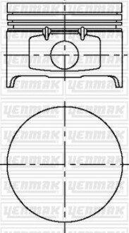 Поршень с кольцами і пальцем (размер отв. 79,50/ STD) RENAULT LOGAN 1.4 04- (4цл.) (K7J) YENMAK 31-04169-000