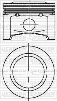 Поршень с кольцами і пальцем OPEL Astra G 1.4 (размер отв. 77.6 / STD) (Z1, 4XE) YENMAK 31-04230-000