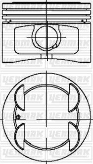 Поршень с кольцами і пальцем (размер отв. 86.4 / STD) FIAT PALIO 1.6 (4цл.) (182B6000 16V 103PS) YENMAK 31-04269-000