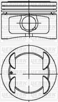Поршень с кольцами і пальцем (размер отв. 86.4 / STD) FIAT PALIO 1.6 (4цл.) (182B6000 16V 103PS) YENMAK 31-04269-000