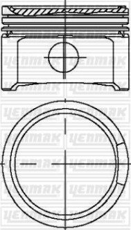 Поршень с кольцами і пальцем (размер отв. 81.01 / STD) VW 1.8T 20V (4цл.) (AMB, APP, ARX, ARY, AUM, AUM, AUQ, AVJ, AWM, AWP, …) YENMAK 31-04299-000 (фото 1)