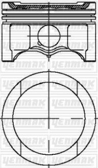 Поршень с кольцами і пальцем (размер отв. 81.01/STD) VW Caddy 1.6 Golf V/VI 1.6 (4ц.) (BFQ) бензин YENMAK 31-04316-000