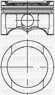 Поршень с кольцами і пальцем (размер отв. 81.01/STD) VW Caddy 1.6 Golf V/VI 1.6 (4ц.) (BFQ) бензин YENMAK 31-04316-000