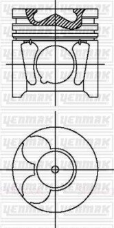 Поршень с кольцами і пальцем (размер отв. 85.00/STD) CITROEN Jumper/Berlingo 2.0HDI 99- (RHR (DW10BTED4) FORD Kuga/Focus/C-Max 2.0TDCi 03- (G6DA/G6DB/G6DD) YENMAK 31-04497-000