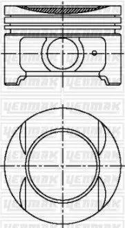 Поршень з кільцями і пальцем (размер отв. 83 / STD) CITROEN Xsantia/Xsara 1.8i, PEUGEOT 306/406 1,8і (XU7 JP 4, LFY) YENMAK 31-04924-000