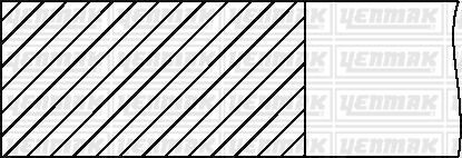 Комплект поршневих кілець (на 1 поршень) (76,51/STD) (1,2/1,5/2,5) AUDI, VW 1,4-1,6 99- YENMAK 91-09306-000