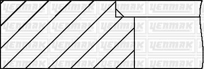 Комплект поршневих кілець (на 1 поршень) VW LT 2.5TDI (81.51/0.5) (2.5/2/3) YENMAK 91-09318-050 (фото 1)