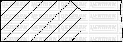 OPEL Комплект поршневих кілець (на 1 поршень) (75,00/STD) (1,5/1,5/4,0) Kadett D/E, Ascona, 1.3 (C 1,3 N, 1,3 S) YENMAK 91-09801-000